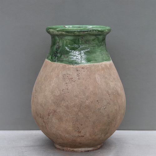 Celadon on Antiqued Base Biot Jar