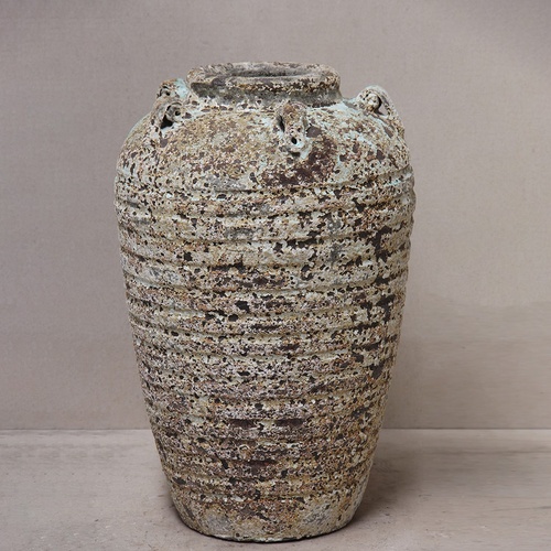 Ribbed Temple Jar w/lugs - D44cm x H68cm