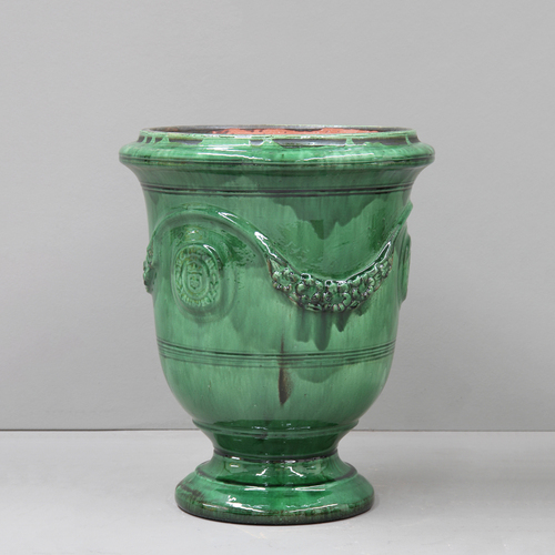 Green Glaze Vincennes Traditional Anduze Urn - D42cm x H50cm