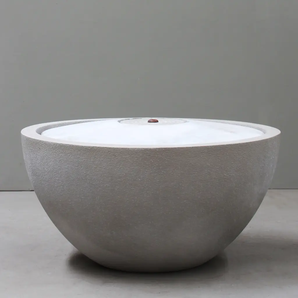 Natural cement Mini Volcano Bubbler with Top Plate D77.4cm x H43.5cm