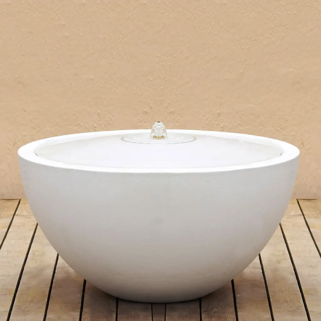 White Mini Volcano Bubbler with Top Plate D77.4cm x H43.5cm