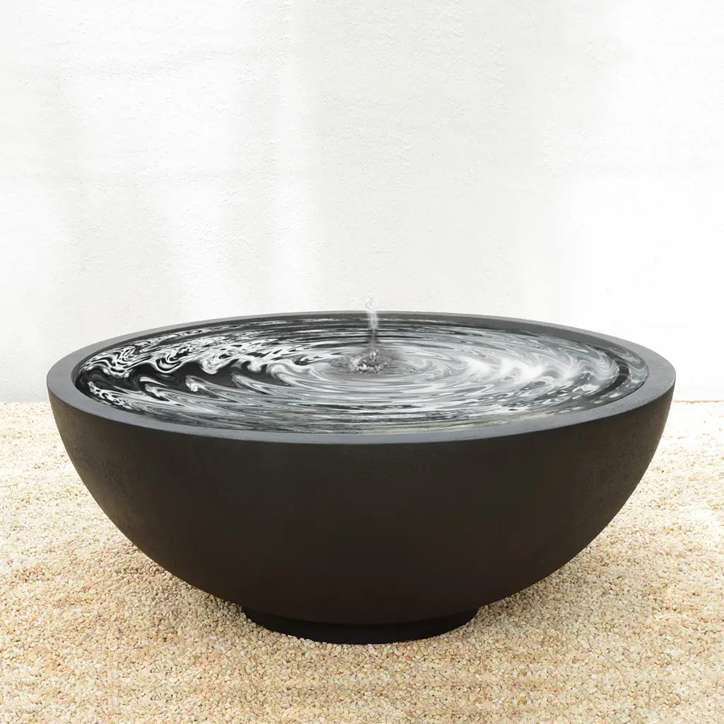 Black Volcano Bowl Open Top Bubbler D124cmm x H56cm