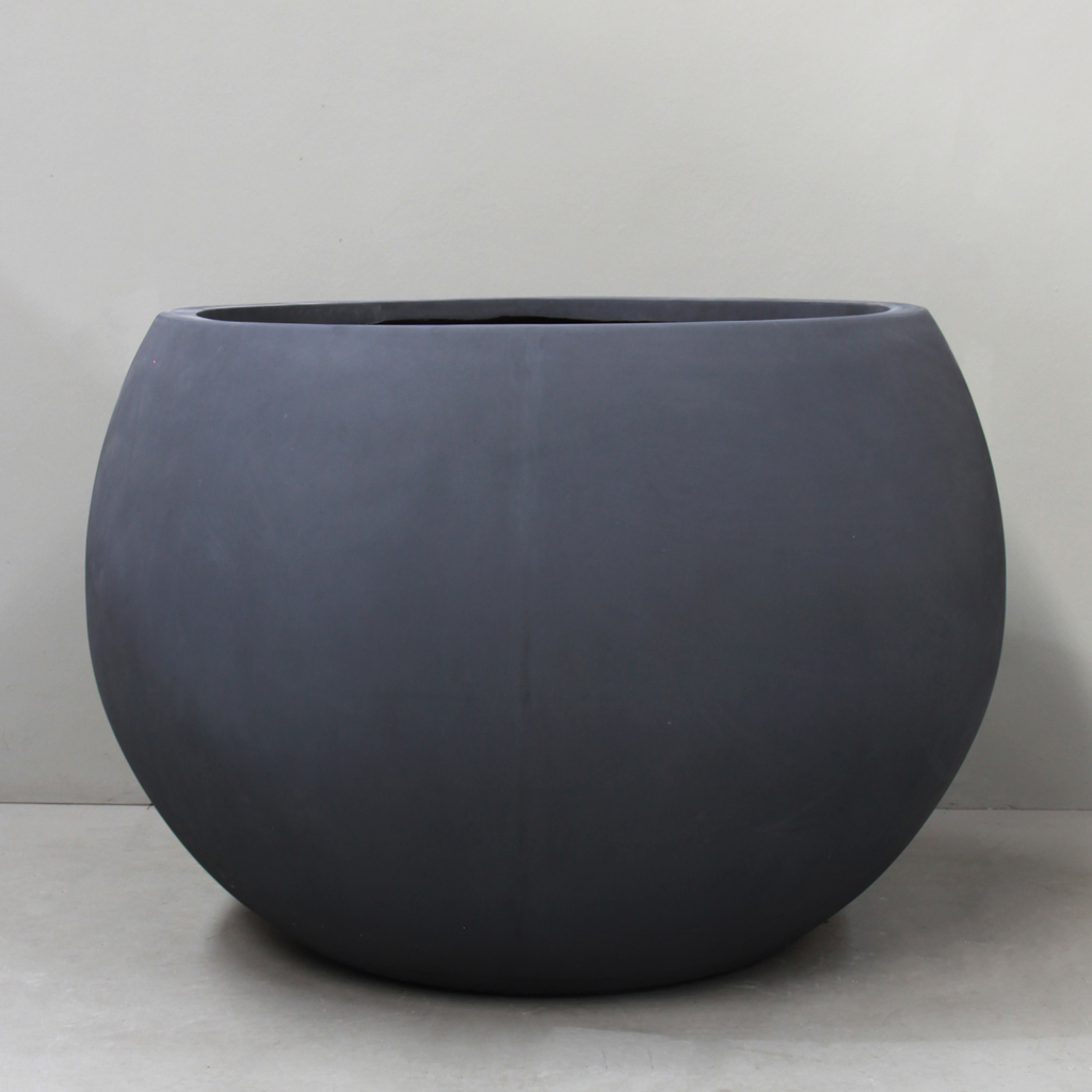 [URR13-110CH] Pigmented Charcoal Orb Planter (Large - D110cm x H75cm)