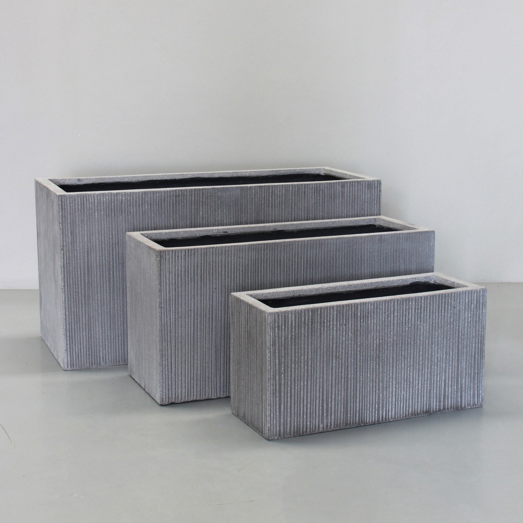 [PRT02s/3RG] Rough Grey Vertical Stripe Trough (Set of 3 - L100, 80 & 60cm)