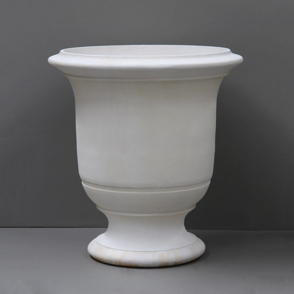 [PL2364AL] Aged Limestone Plain Anduze Style Urn (Large - D88cm x H100cm)