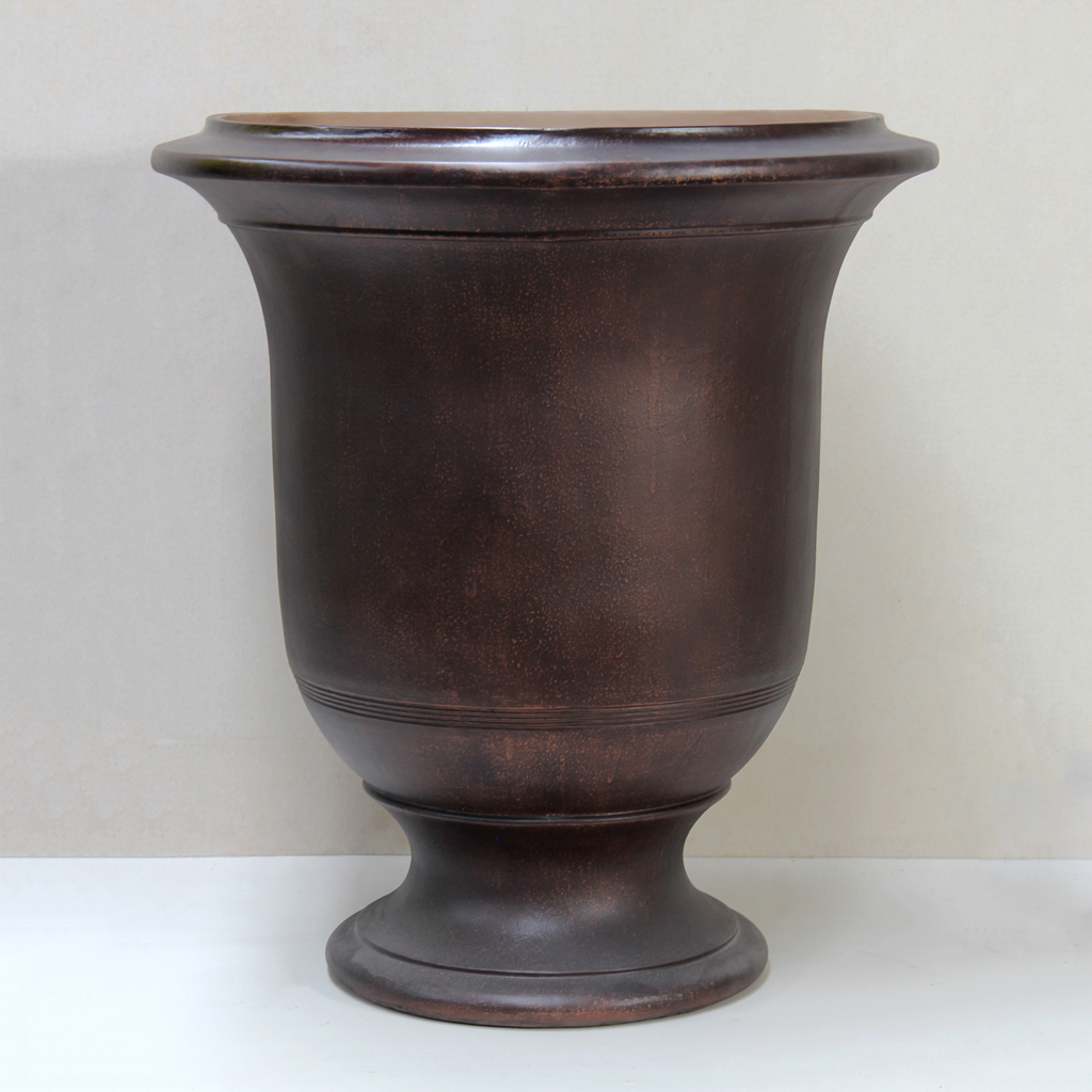 [PL2364DC] Dark Copper Plain Anduze Style Urn (Large - D88cm x H100cm)