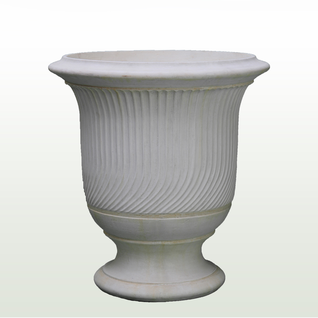 [UR2253AL] Aged Limestone Striated Anduze Urn (Large - D88cm x H100cm)