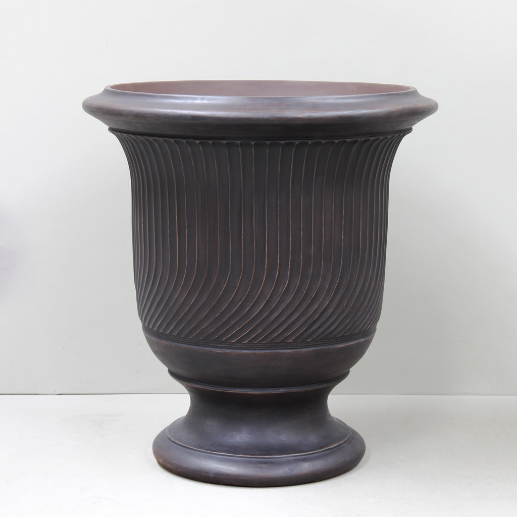 [UR2253ABK] Antique Black Striated Anduze Urn (Large - D88cm x H100cm)