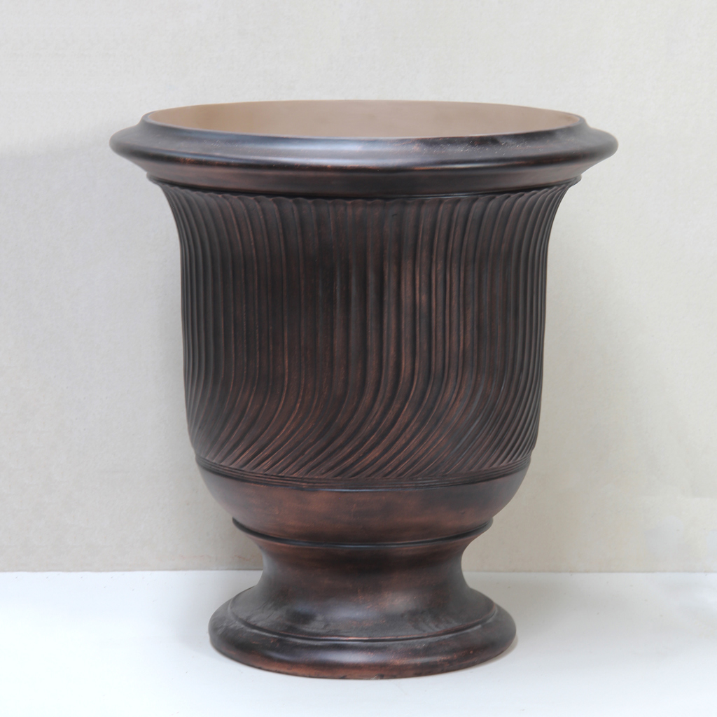 [UR2253DC] Dark Copper Striated Anduze Urn (Large - D88cm x H100cm)