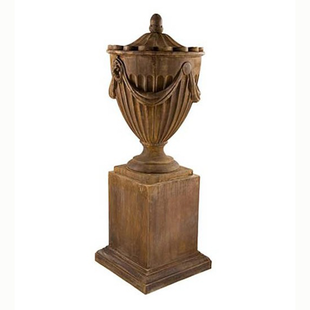 [GA6206IR] Iron Rust Robert Adams Urn And Plinth (with Plinth - W71cm x H164cm)