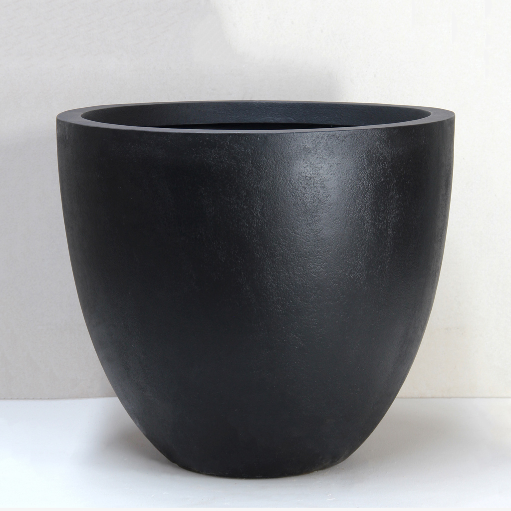 [GRR07WL-112BK] Black Wide Lip Egg Pot (Extra Large - D112cm x H92cm)