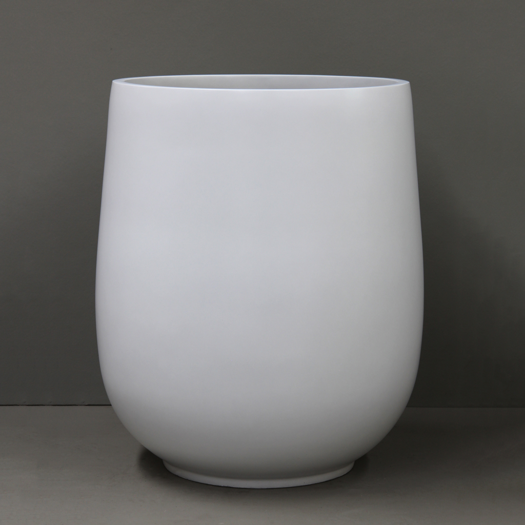 [BR4-77WT] White Palm Planter (Large - D77cm x H90cm)