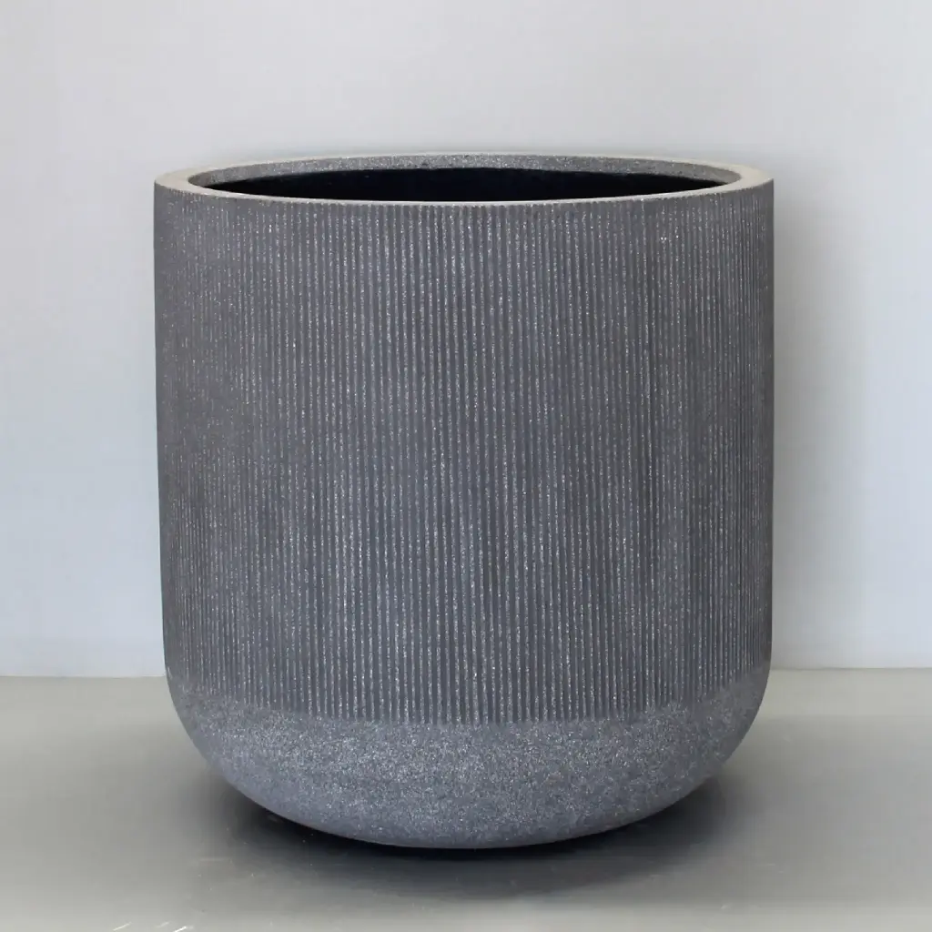 [PRR05XL-RG] Rough Grey Upper Vertical Stripe U Pot (Extra Large - D65cm x H68cm)