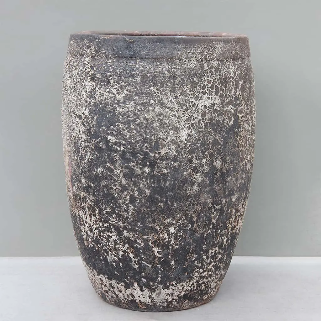 [TDR16OW] White Tall Collar Jar (D74cm x H105cm)
