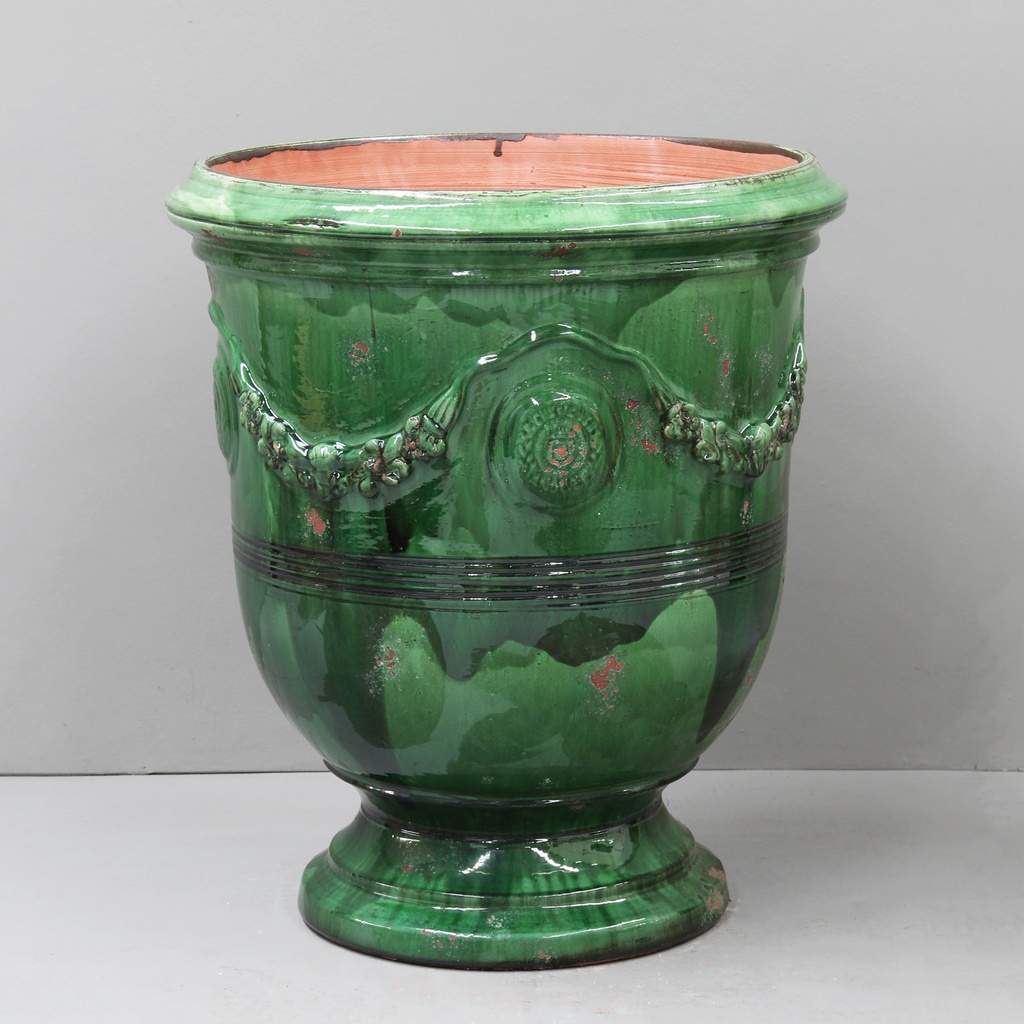 [A85AV] Aged Green Traditional Anduze Urn (Versailles - D75cm x H85cm)
