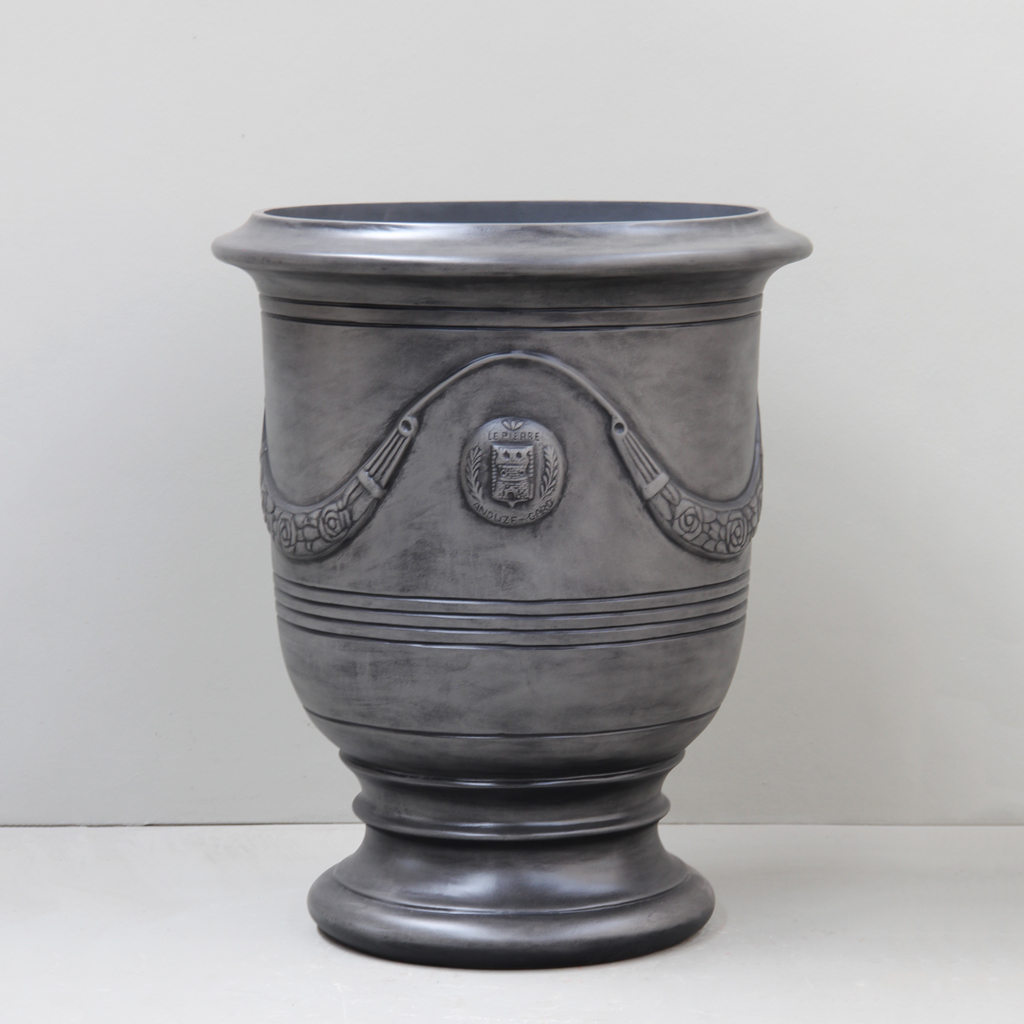 [PB2407LSL]  Light Slate Anduze Urn With Garland (Large - D75cm x H94cm)