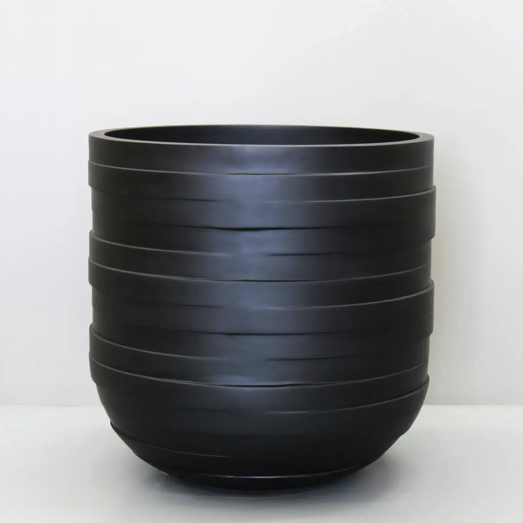 [6120.070.BK] Black Circulum Pot (Large -  D70cm x H64cm)