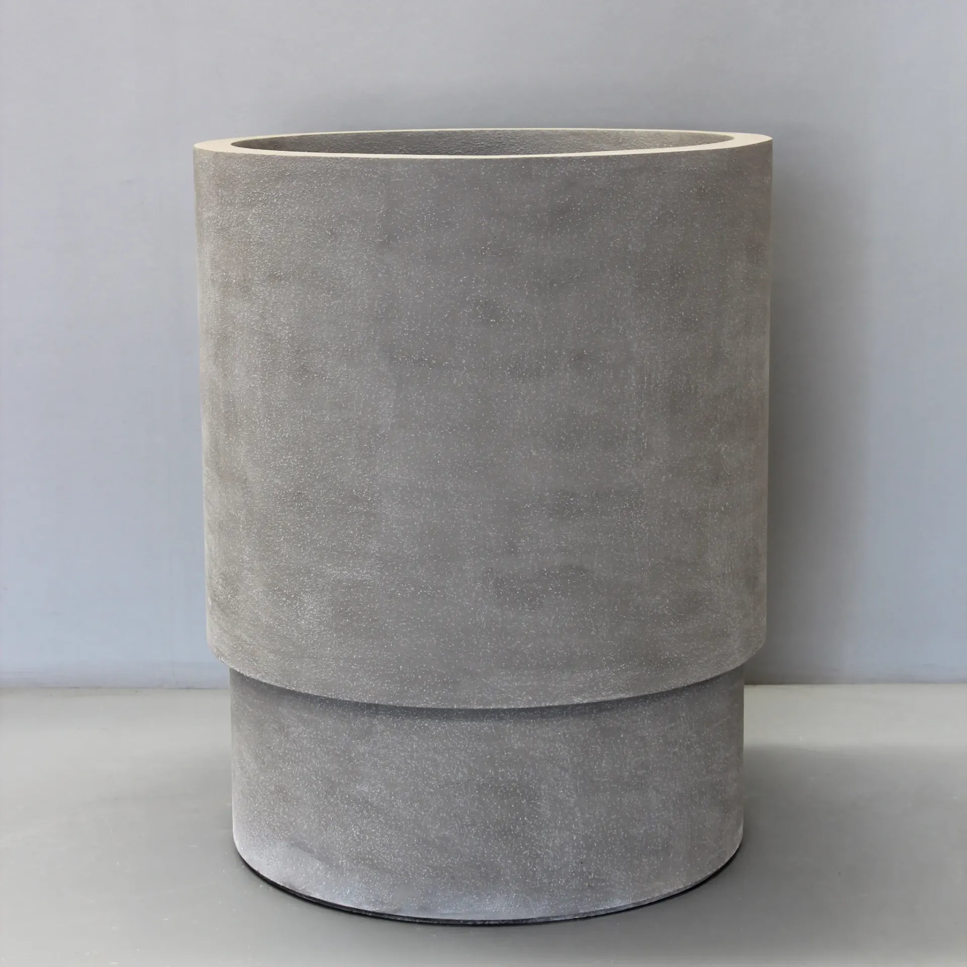 [GRR17NC] Natural Cement Tall Studio Cylinder  - D80cm x H100cm with 30cm Recessed Plinth 