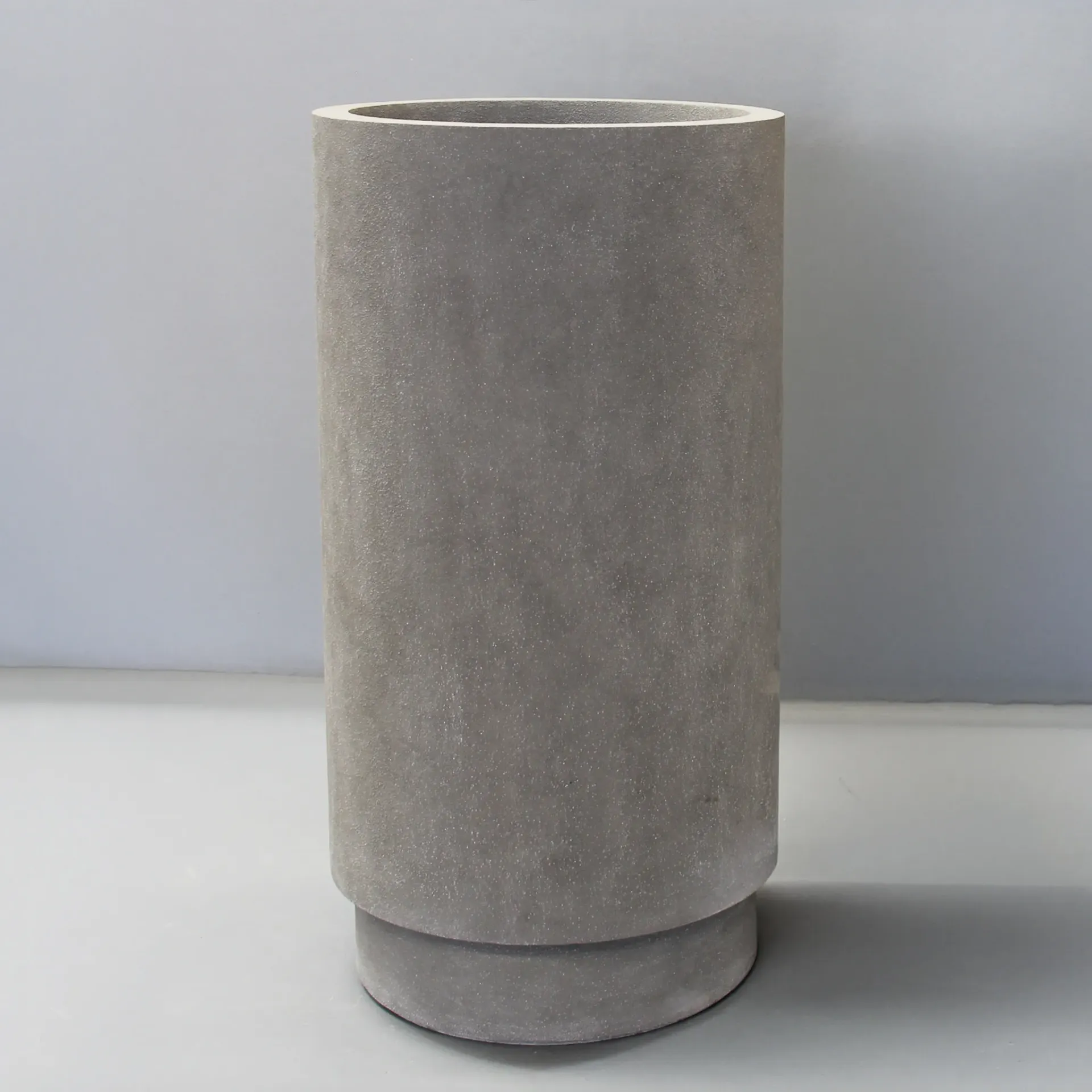 [GRR18NC] Natural Cement Extra Tall Studio Cylinder  - D60cm x H115cm with 15cm Recessed Plinth 