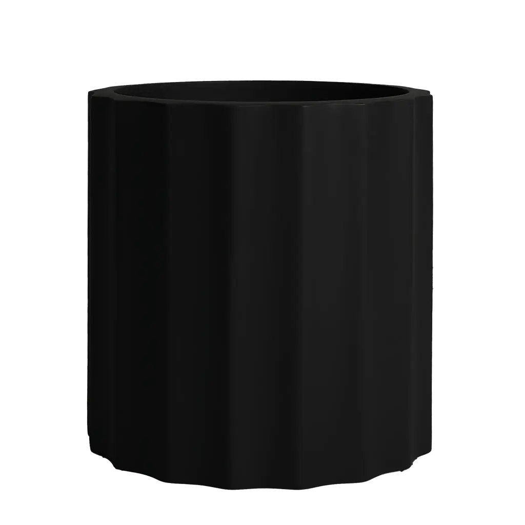 Black Fluted Vattra Cylinder - D50cm x H51.9cm