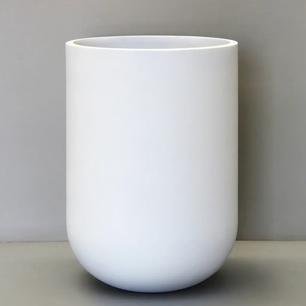 [2965.049.WH] White Tall Plain Rotunda Pot (Large - D49cm x H69.3cm)