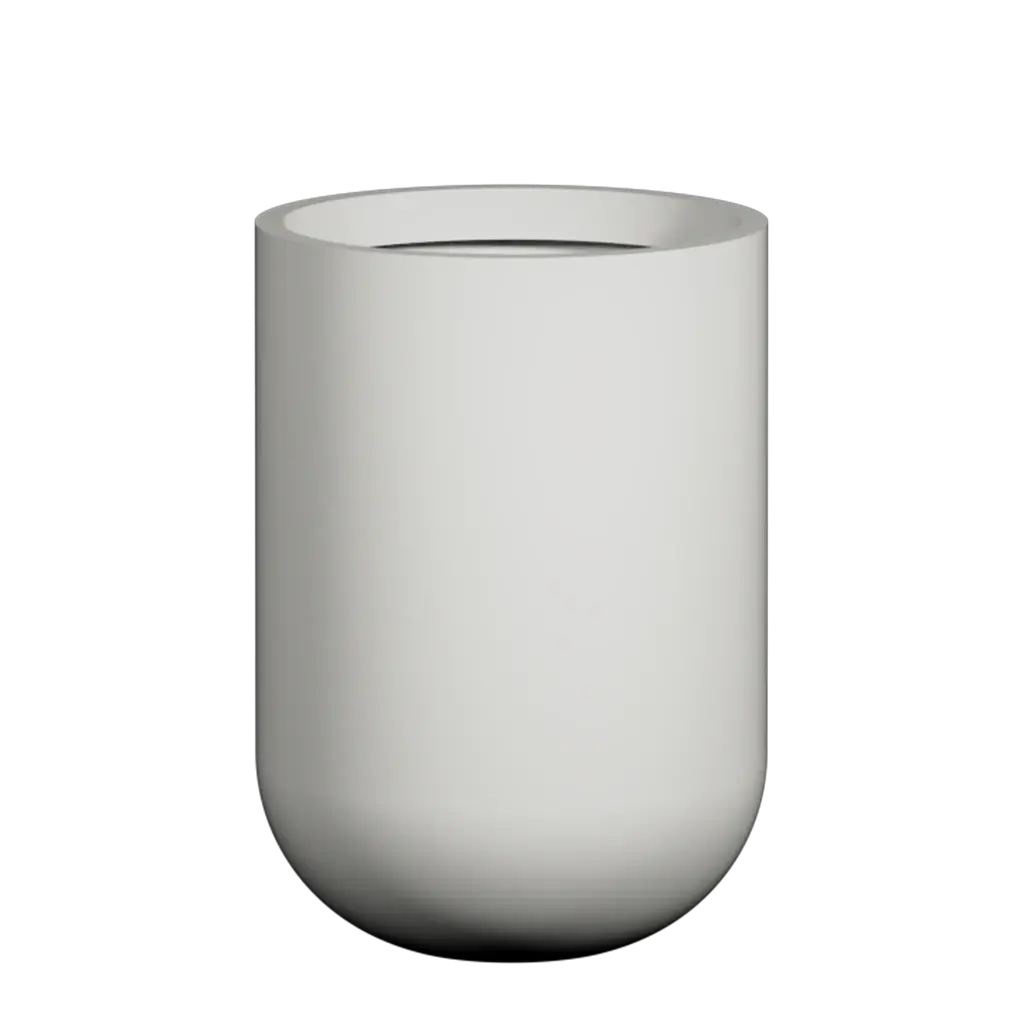 White Tall Plain Rotunda Pot