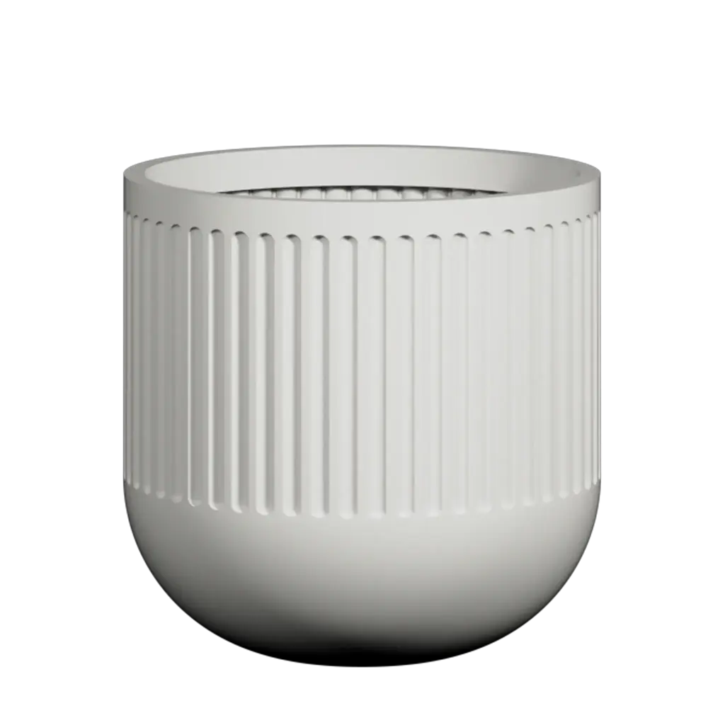 White Fluted Doric Pot
