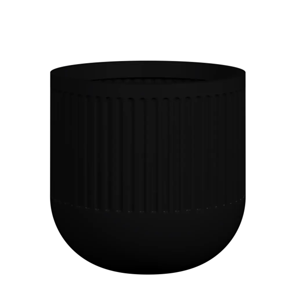 Black Fluted Doric Pot