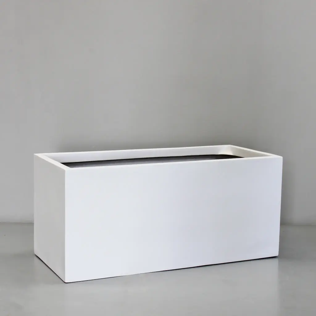 White Rectangulum Planter