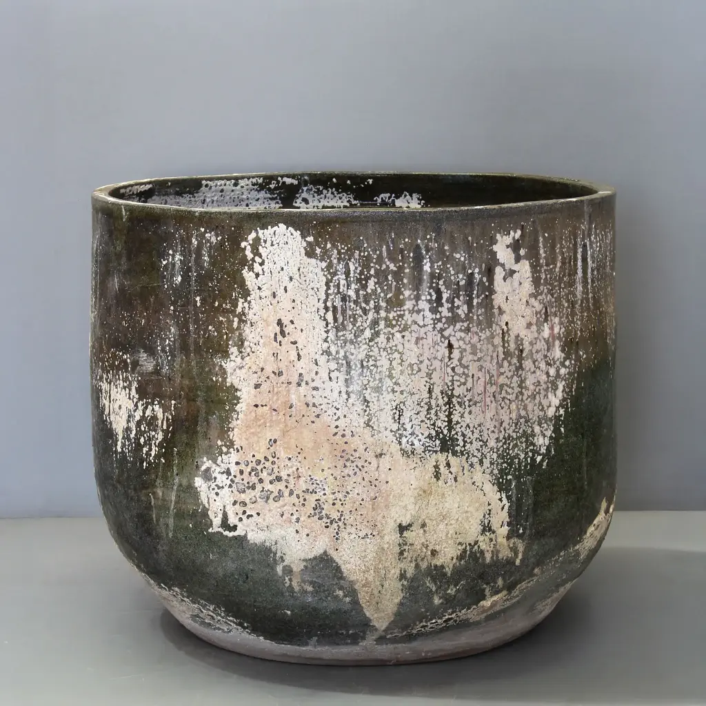 Green White Wide U Pot