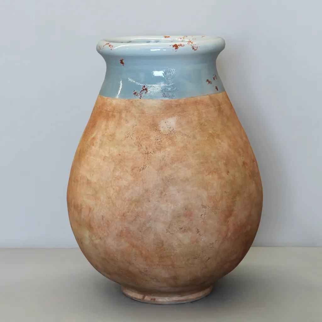 [JB100CEL] Celadon on Antiqued Base Biot Jar (D80cm x H100cm)