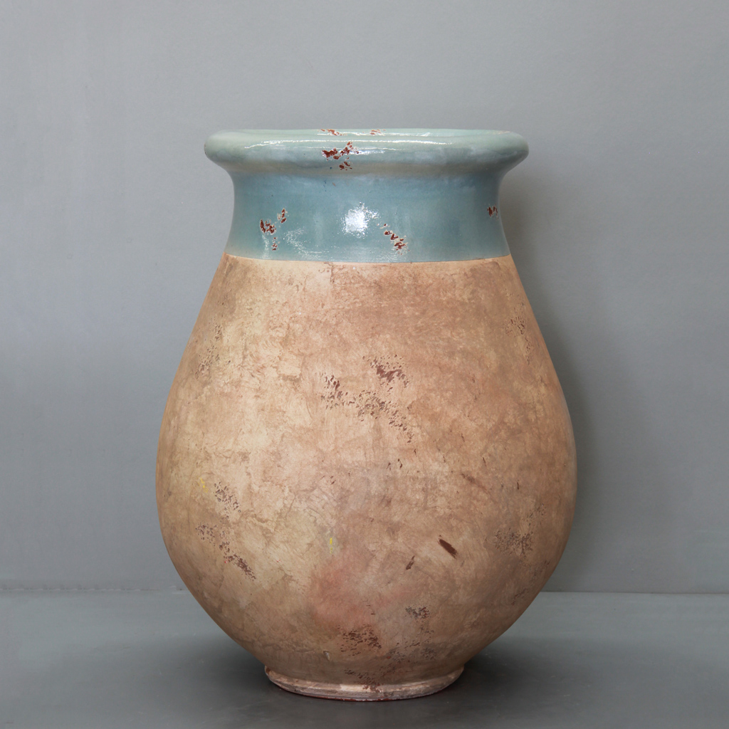 [JB100CEL] Celadon on Antiqued Base Biot Jar (Large - D80cm x H100cm)