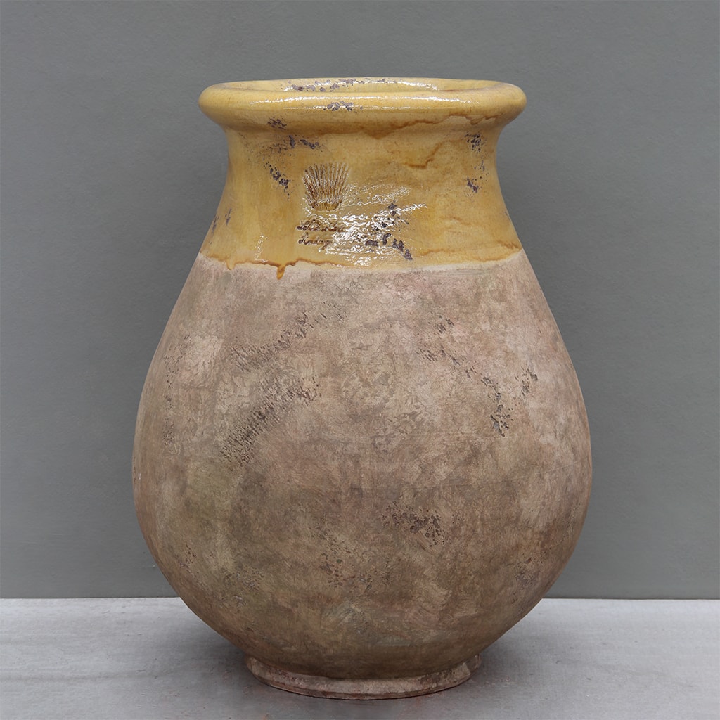 [JB100AH] Aged Honey on Antiqued Base Biot Jar (Large - D80cm x H100cm)