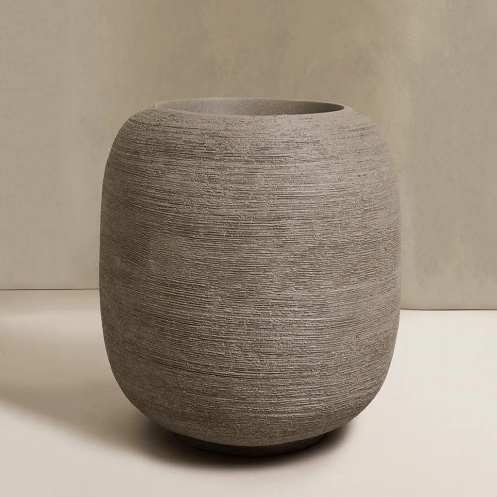 [3318.051.LS] Stone Lunar Surface Dolium 3318 (D51cm x H57cm)