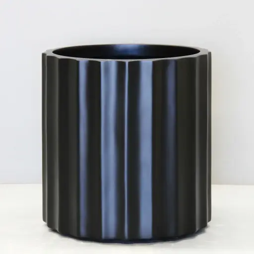 [7135.050.BK] Black Fluted Vattra Cylinder - D50cm x H51.9cm