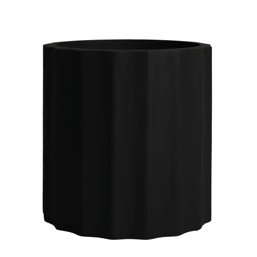 [SAR10-BK] Black Fluted Vattra Cylinder - D50cm x H51.9cm
