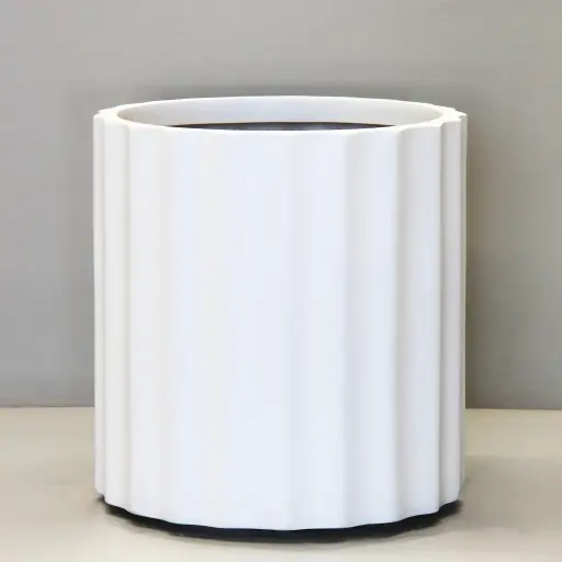 [7135.050.WH] White Fluted Vattra Cylinder - D50cm x H51.9cm