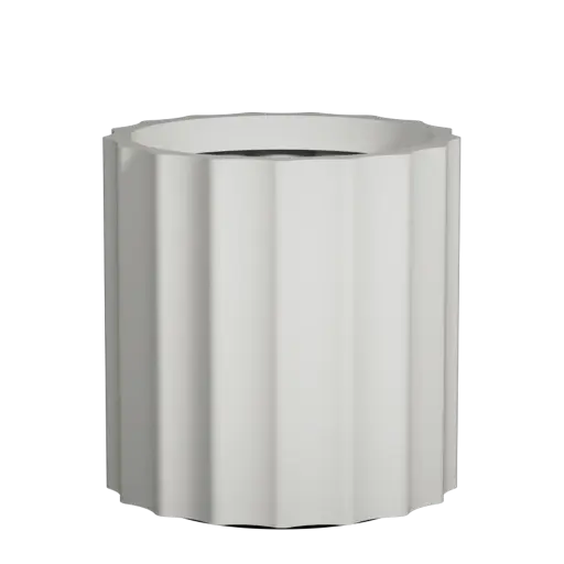 [SAR10-WH] White Fluted Vattra Cylinder - D50cm x H51.9cm