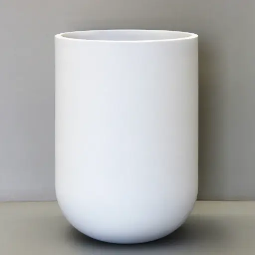 White Tall Plain Rotunda Pot