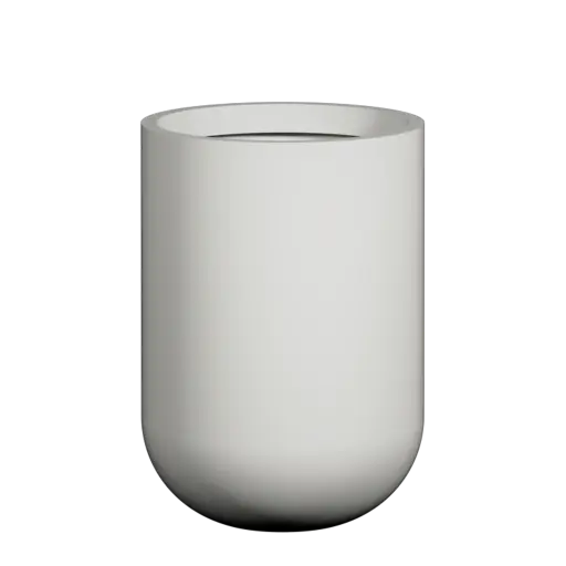 White Tall Plain Rotunda Pot