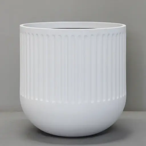 White Fluted Doric Pot