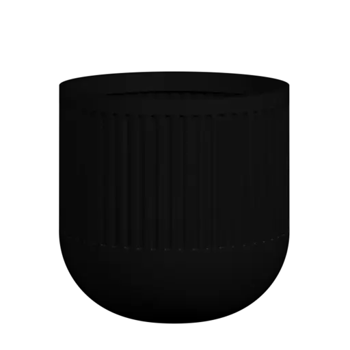 Black Fluted Doric Pot